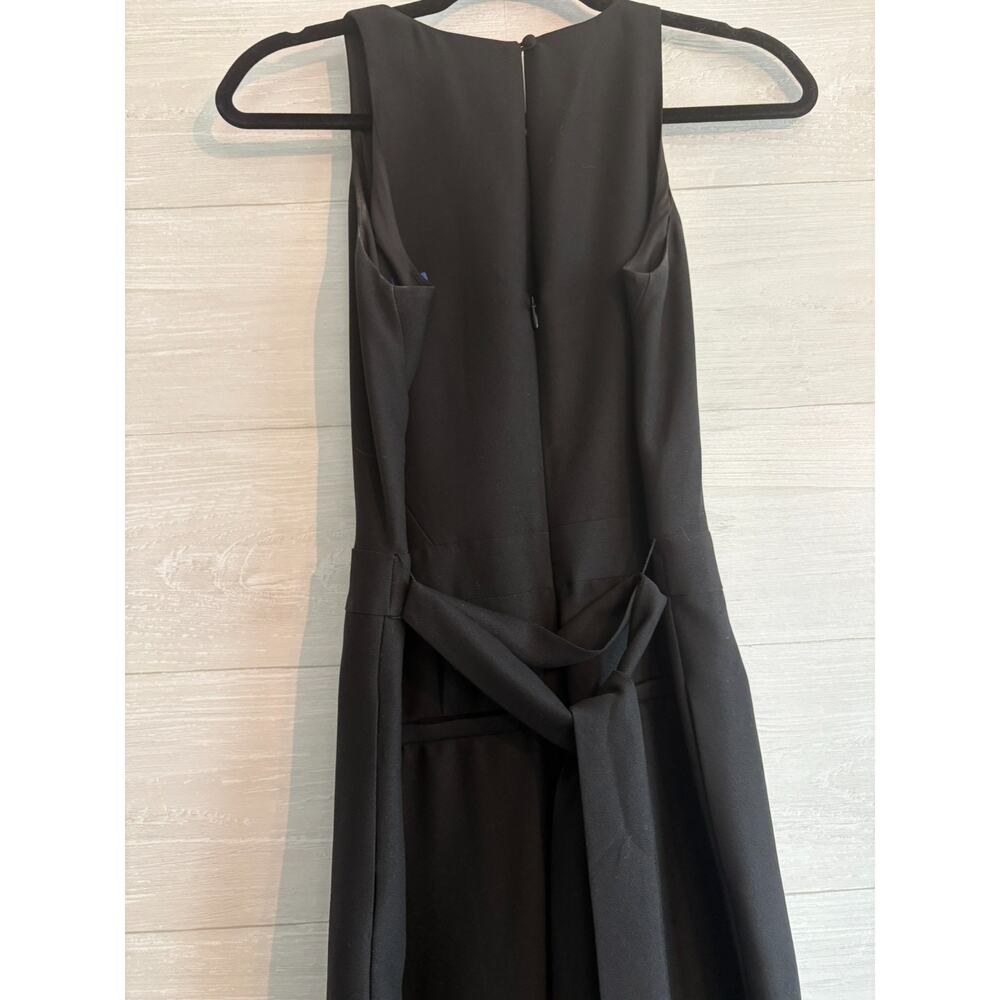 Banana Republic Black Crepe Halter Top Jumpsuit Super Wide Legs Pockets 0 - Picture 7 of 10